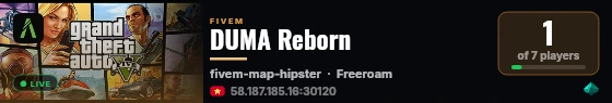 DUMA Reborn live status badge