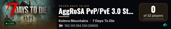 AggRoSA PvP/PvE 3.0 Stable live status badge