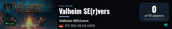 Valheim SE(r)vers live status badge