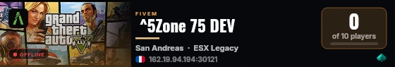  ^5Zone 75 DEV live status badge
