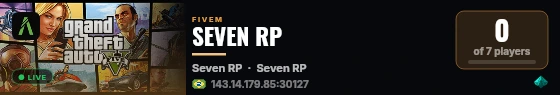 SEVEN RP live status badge