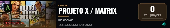 PROJETO X / MATRIX live status badge
