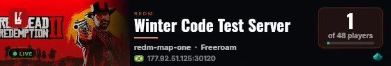 Winter Code Test Server live status badge
