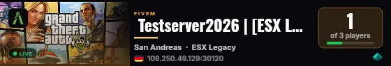  Testserver2026 | [ESX Legacy] live status badge