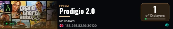 Prodigio 2.0 live status badge