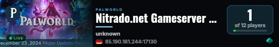 Nitrado.net Gameserver #24812 live status badge