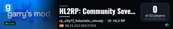 HL2RP: Community Seventeen live status badge