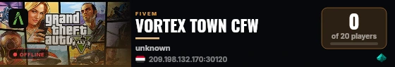 VORTEX TOWN CFW live status badge