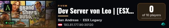 Dev Server von Leo | [ESX Legacy] live status badge