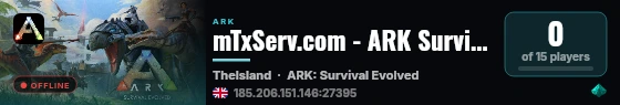 mTxServ.com - ARK Survival Server - (v361.7) live status badge
