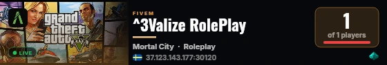 ^3Valize RolePlay live status badge