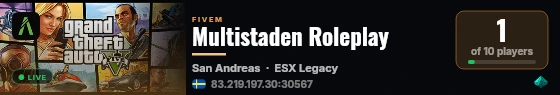 Multistaden Roleplay live status badge