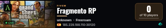Fragmento RP live status badge
