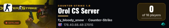 Orol CS Server live status badge