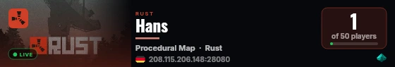 Hans live status badge