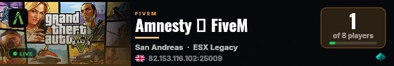 Amnesty 〢 FiveM live status badge
