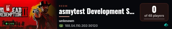 asmytest Development Server live status badge