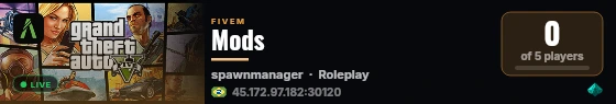 Mods live status badge