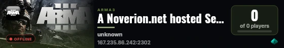 A Noverion.net hosted Server live status badge