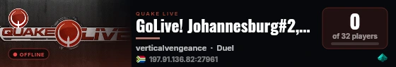 GoLive! Johannesburg#2,ZA DUEL#2 antilag live status badge