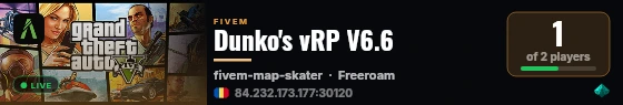 Dunko's vRP V6.6 live status badge