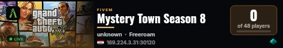 Mystery Town Season 8 live status badge