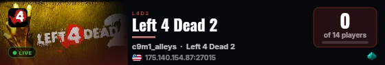 Left 4 Dead 2 live status badge