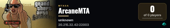 ArcaneMTA live status badge