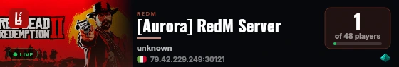 [Aurora] RedM Server live status badge