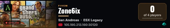 Zone6ix live status badge