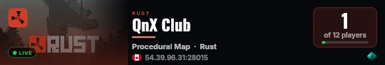 QnX Club live status badge