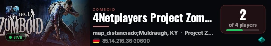 4Netplayers Project Zomboid Server live status badge