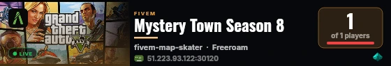 Mystery Town Season 8 live status badge