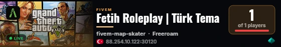 Fetih Roleplay | Türk Tema live status badge