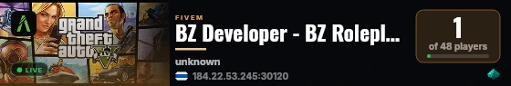 BZ Developer - BZ Roleplay Framework live status badge