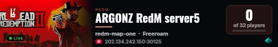 ARGONZ RedM server5 live status badge