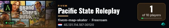 Pacific State Roleplay live status badge
