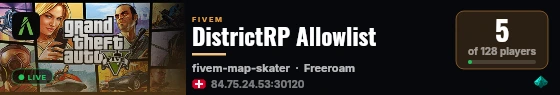 DistrictRP Allowlist live status badge