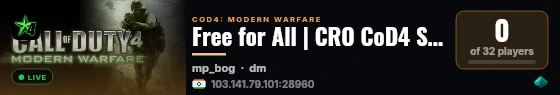 Zabok Hosting CoD4 Server | zabok.net live status badge