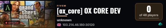 [ox_core] OX CORE DEV live status badge