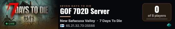 GOF 7D2D Server live status badge