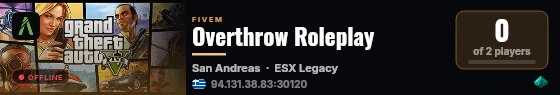 Overthrow Roleplay live status badge