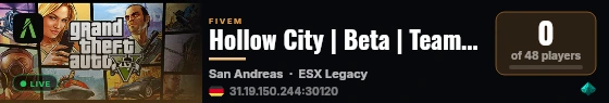 Hollow City | Beta | Team - Fraks Gesucht live status badge