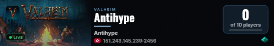 Antihype live status badge