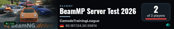 BeamMP Server Test 2026 live status badge