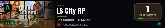 LS City RP live status badge