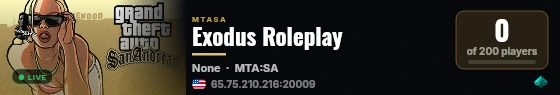 Exodus Roleplay live status badge
