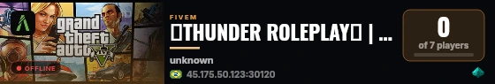 😈THUNDER ROLEPLAY😈 | discord.gg/cidadethunder live status badge