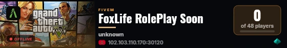 FoxLife RolePlay Soon live status badge