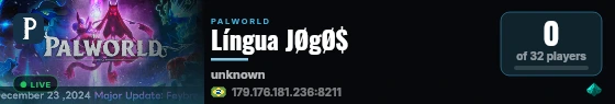Língua JØgØ$ live status badge